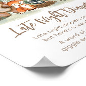 Woodland Animals Shower Late Night Diapers Sign Poster (Ecke)