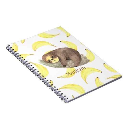 Woodland Animals Sloth Name Foto Notizblock (Rechte Seite)