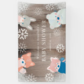 Woodland Animals Snowflake Babydusche Willkommen Banner (Vertikal)