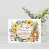 Woodland Animals Sonnenblumengarten Bücher für Bab Begleitkarte (Stehend Vorderseite)