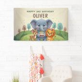 Woodland Animals Sweet 3rd Birthday Banner (Insitu)