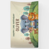 Woodland Animals Sweet 3rd Birthday Banner (Vertikal)