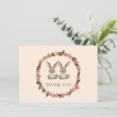 Woodland Animals Twins Vielen Dank Dankeskarte (Stehend Vorderseite)