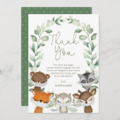 Woodland Animals Virtual Quarantine Baby Dusche Dankeskarte (Vorne/Hinten)