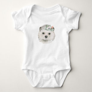 Woodland Animals Wasserfarben Floral Simple Girl Baby Strampler