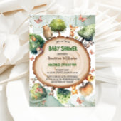 Woodland Animals Watercolor Kinderdusche Einladung