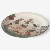 Woodland Animals Whimsical Watercolor Kinderdusche Pappteller (Schrägansicht)