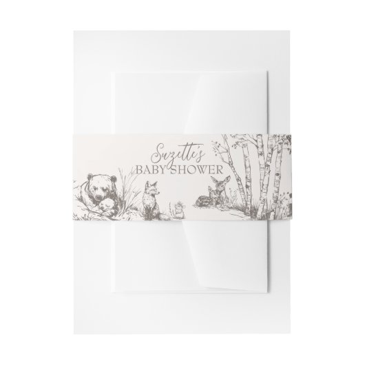 Woodland Animals Whimsical Winter Baby Dusche Einladungsbanderole (Vorderseite Beispiel)