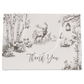 Woodland Animals Whimsical Winter Baby Dusche Große Geschenktüte (Vorderseite)