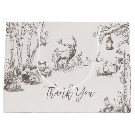 Woodland Animals Whimsical Winter Baby Dusche Große Geschenktüte