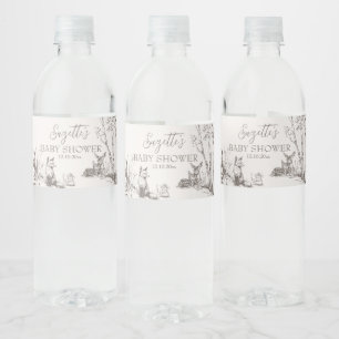 Woodland Animals Whimsical Winter Baby Dusche Wasserflaschenetikett