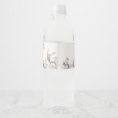 Woodland Animals Whimsical Winter Baby Dusche Wasserflaschenetikett (Rückseite)