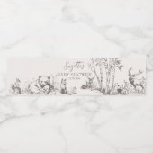 Woodland Animals Whimsical Winter Baby Dusche Wasserflaschenetikett (Einzelnes Label)