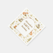 Woodland Animals Wild One Birthday Serviette (Ecke)