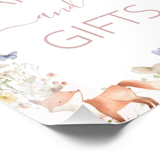 Woodland Animals Wildflower Cards and Gifts Sign Fotodruck (Ecke)