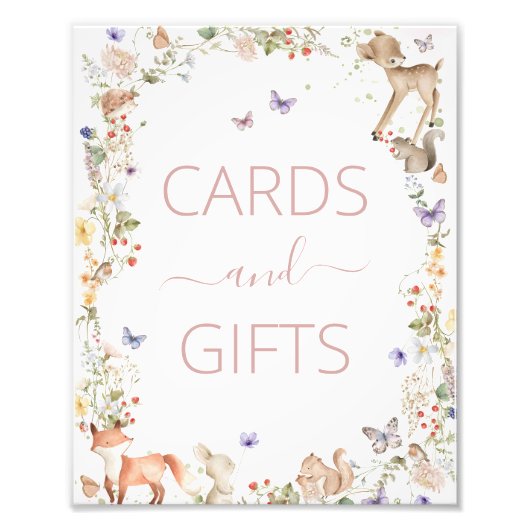 Woodland Animals Wildflower Cards and Gifts Sign Fotodruck (Vorne)