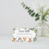 Woodland Animals Windelwanne Kinderduschkarte Begleitkarte (Stehend Vorderseite)