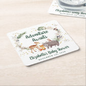 Woodland Animals Winter Baby Dusche Rechteckiger Pappuntersetzer (angewinkelt)