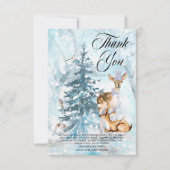 Woodland Animals Winter Boy Baby Dusche Dankeskarte (Vorderseite)