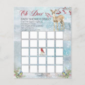 Woodland Animals Winter Boy Baby Shower Bingo Card (Vorderseite)