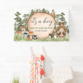 Woodland Animals Wood Slice Baby Dusche Banner (Insitu)