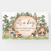 Woodland Animals Wood Slice Baby Dusche Banner (Horizontal)