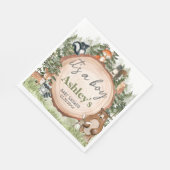 Woodland Animals Wood Slice Baby Dusche Serviette (Ecke)