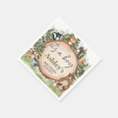 Woodland Animals Wood Slice Baby Dusche Serviette (Ecke)