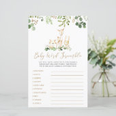 Woodland Animals Word Scramble Baby Showspiel (Stehend Vorderseite)