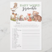 Woodland Animals 'Word Scramble' Baby Showspiel (Vorderseite)