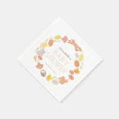 Woodland Animals Wreath Fall Baby Dusche Serviette (Ecke)