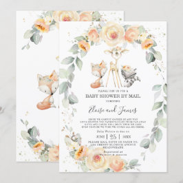 Woodland Animals Yellow Floral Baby Showroom by Ma Einladung