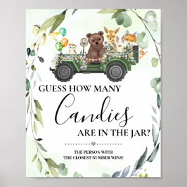 Woodland Animas Wie viele Candies Baby Showspiele Poster