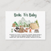 Woodland Animations Camping Bücher für Babydusche Begleitkarte (Vorderseite)
