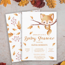 Woodland Autumn Baby Fox Babydusche