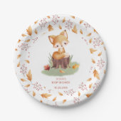 Woodland Autumn Baby Fox Babydusche Pappteller (Vorderseite)
