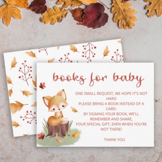 Woodland Autumn Baby Fox bucht Baby Ticket Begleitkarte
