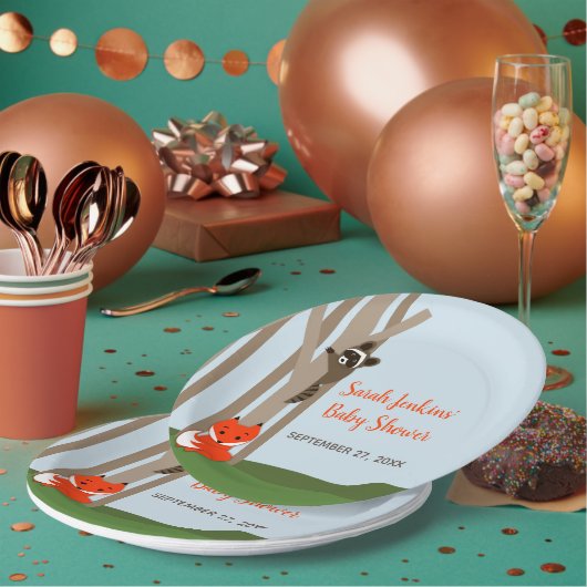 Woodland Babies Babydusche Pappteller (Multi)