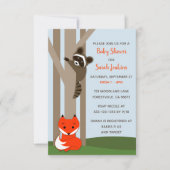 Woodland Babies Kinderdusche Einladung (Vorderseite)