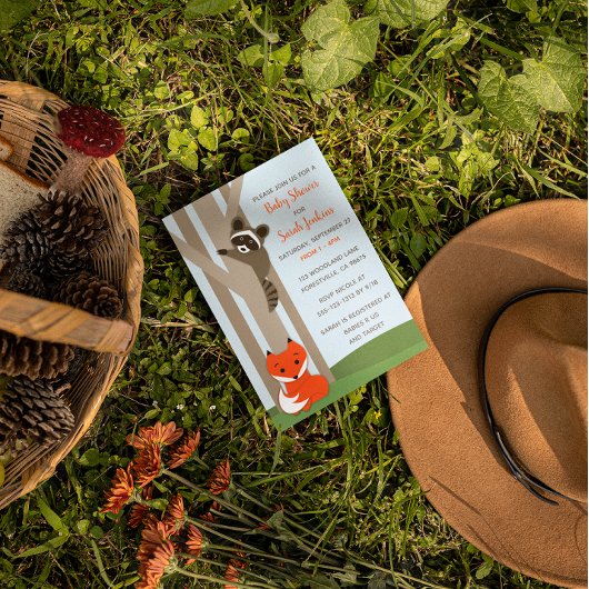 Woodland Babies Kinderdusche Einladung