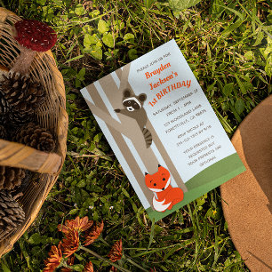 Woodland Babies Kleine Geburtstagseinladung Einladung