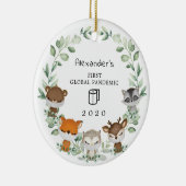 Woodland Baby 1st First Christmas Keramik Ornament (Rechts)