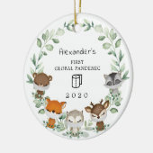 Woodland Baby 1st First Christmas Keramik Ornament (Links)
