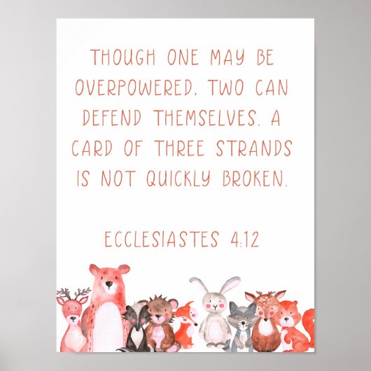 Woodland Baby Animal Kinderzimmer Art Poster (Vorne)