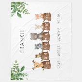 Woodland Baby Animals Milestone Fleecedecke (Vorderseite)