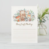 Woodland Baby Animals / Time Capsule Message Card Einladung (Stehend Vorderseite)