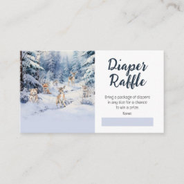 Woodland Baby Animals Winter Baby Diaper Raffle Begleitkarte