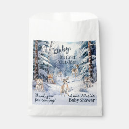 Woodland Baby Animals Winter Boy Baby Dusche Geschenktütchen