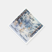 Woodland Baby Animals Winter Boy Baby Dusche Serviette (Ecke)