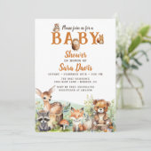 Woodland Baby Baby Shower Einladung (Stehend Vorderseite)
